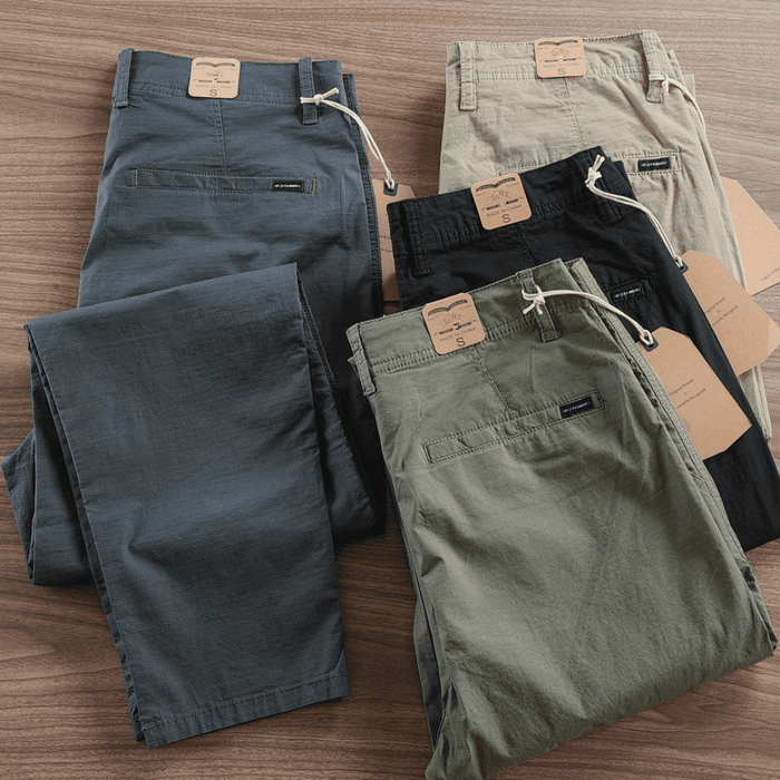 Calça Reta Masculina em Sarja - Kit 4 Unidades