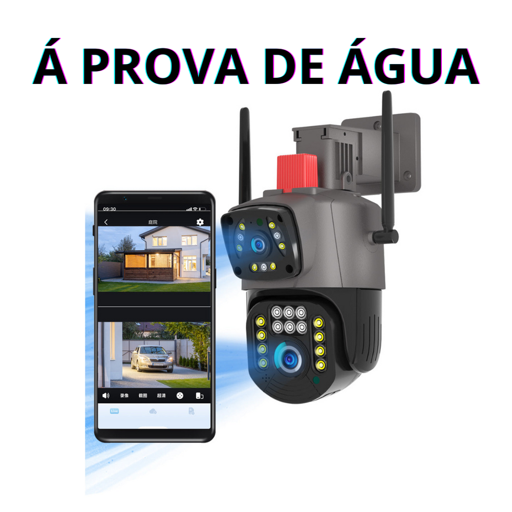 Câmera Dupla 5g Wi-Fi Full HD 1080p a Prova d'Agua + Cartão de Memória 32gb