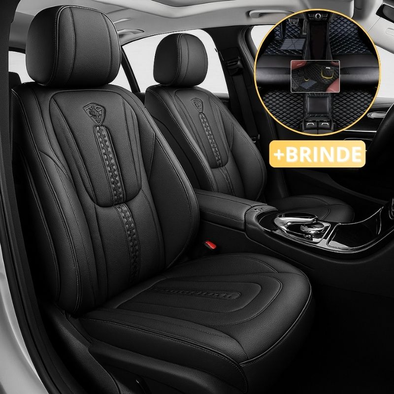Capa Universal Completa Para Carro Iberian em Couro Legítimo +BRINDES: 3 Tapetes Para Carro