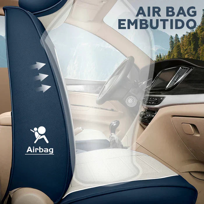 Capa Universal Hermen Completa para Carro em Couro Legítimo com AirBag + BRINDES: Tapetes Automotivos